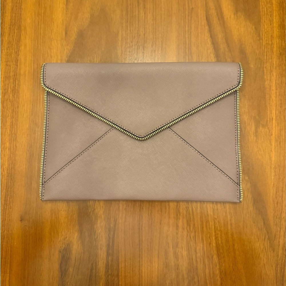 Rebecca Minkoff Dusty Rose Clutch with Gold Trim